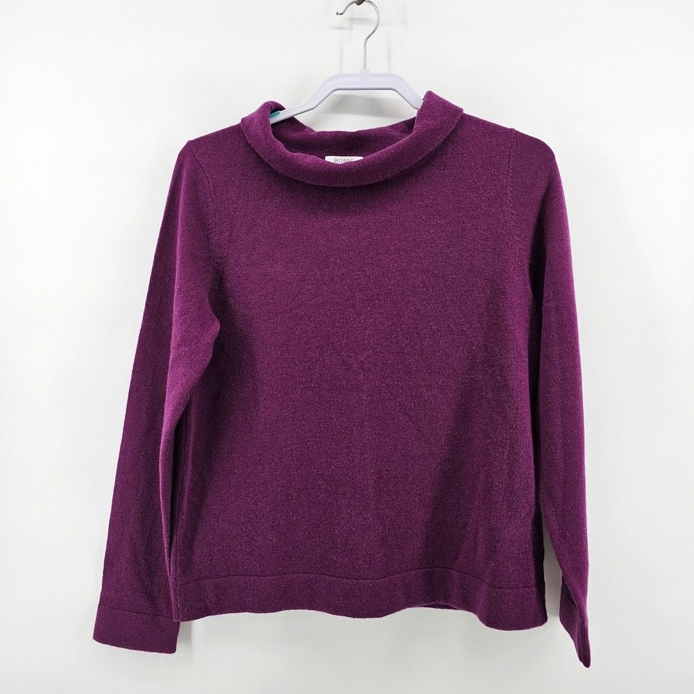 Hobbs London Sweater M Purple Merino Wool Cashmere Roll Neck Knit Pullover NWOT